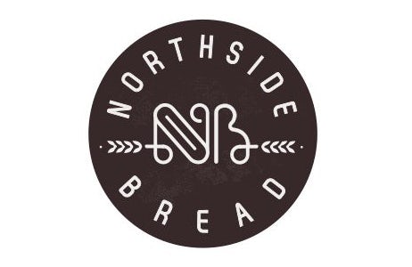 Contorno de las iniciales de la marca con forma de pan