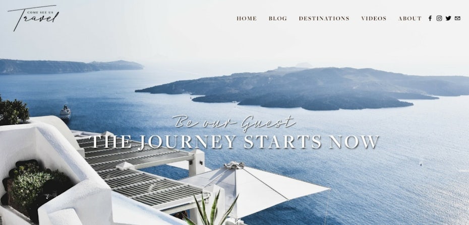 Travel blog design with stunning photography