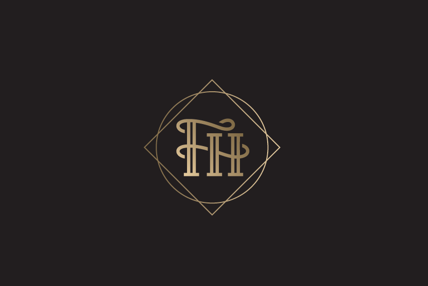 Gold classic monogram logo design