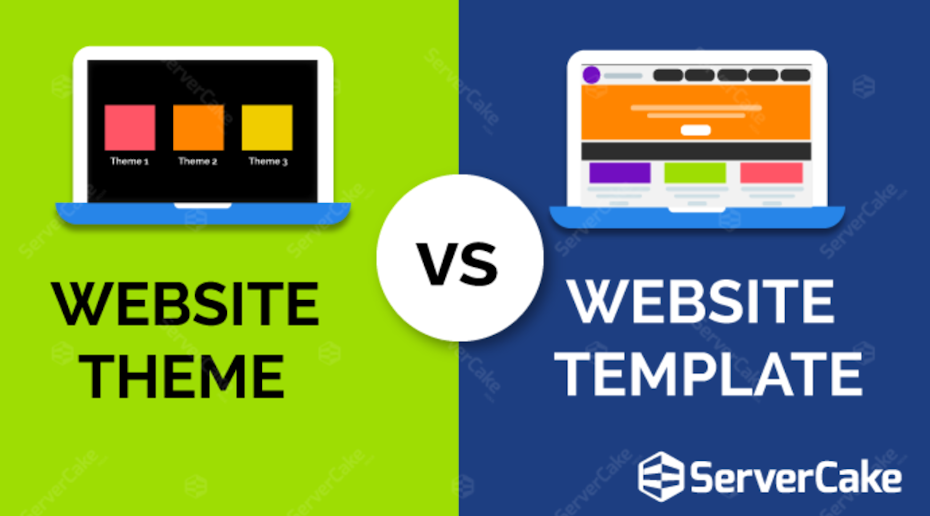 illustration showing a theme vs a template