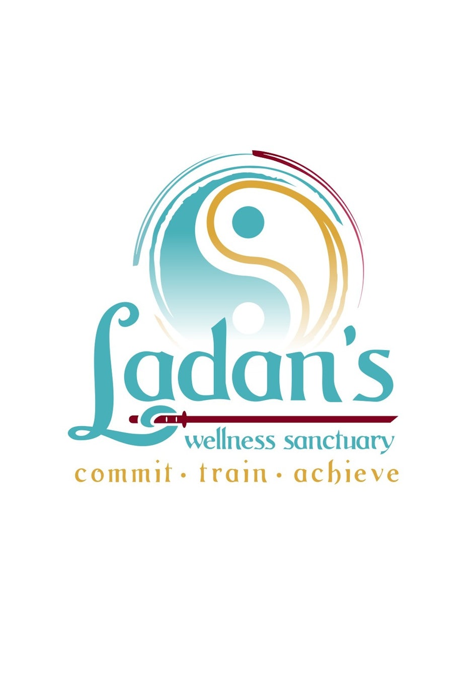 logo in light blue and tan showing a yin yang