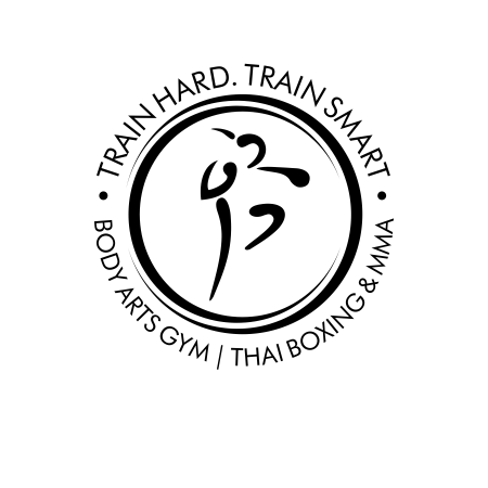 round logo with an abstract form in the middle and text around the perimeter