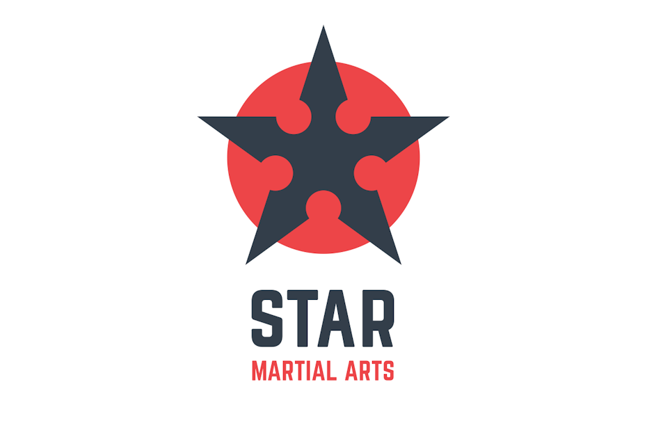 logo showing a ninja star against a red circle