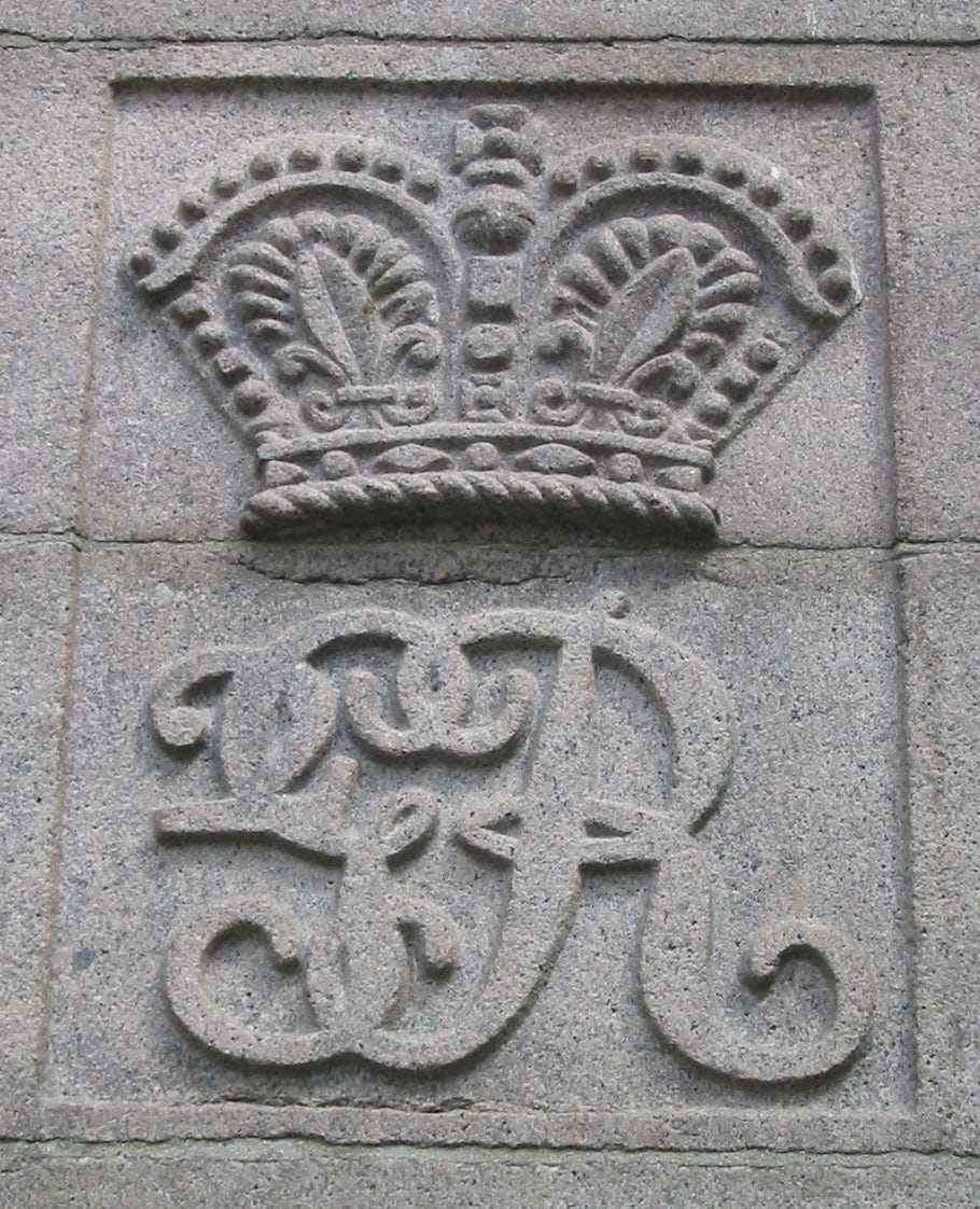 Royal cypher of King George II in stone