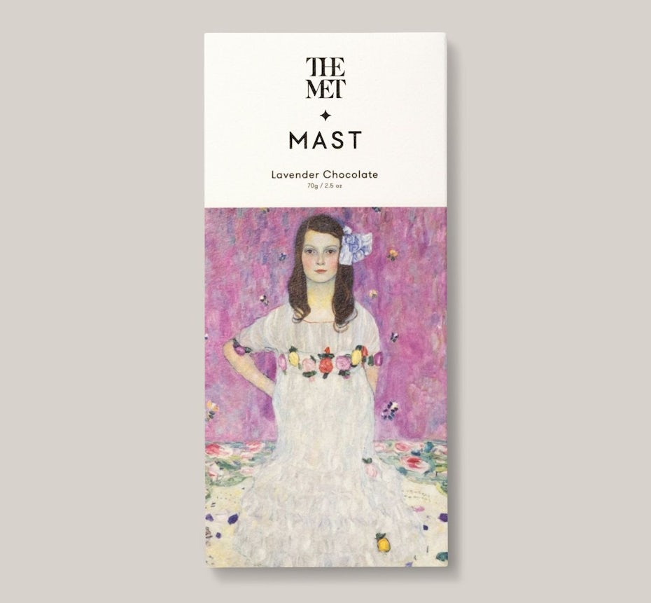 Packaging de chocolat Gustav Klimt de la collection The Met