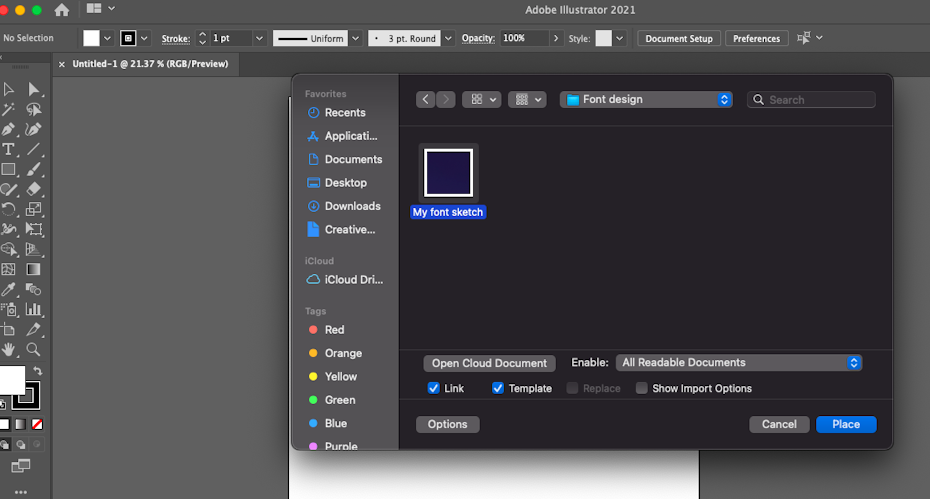 Screenshot of Adobe Illustrator interface