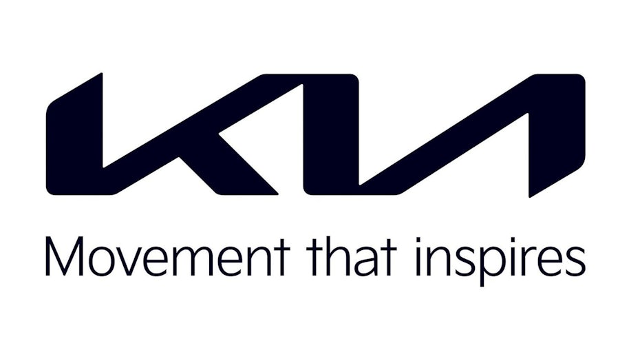 three letters K, I and A connected to each other with the tagline, movement that inspires, underneath