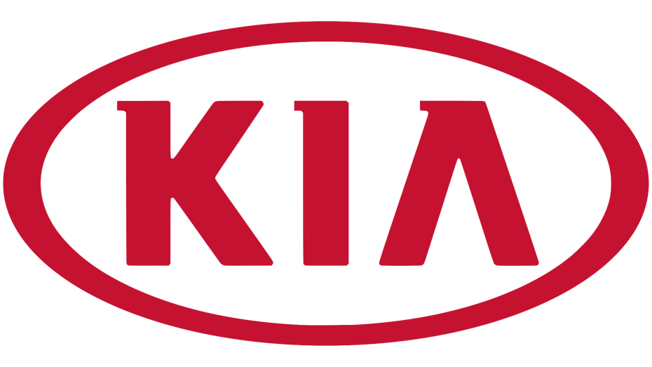 KIA in red letters enclosed in an oval