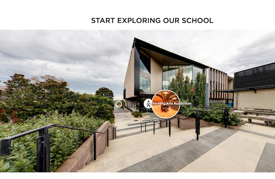 Virtual tour of school where you can click at different points to move around