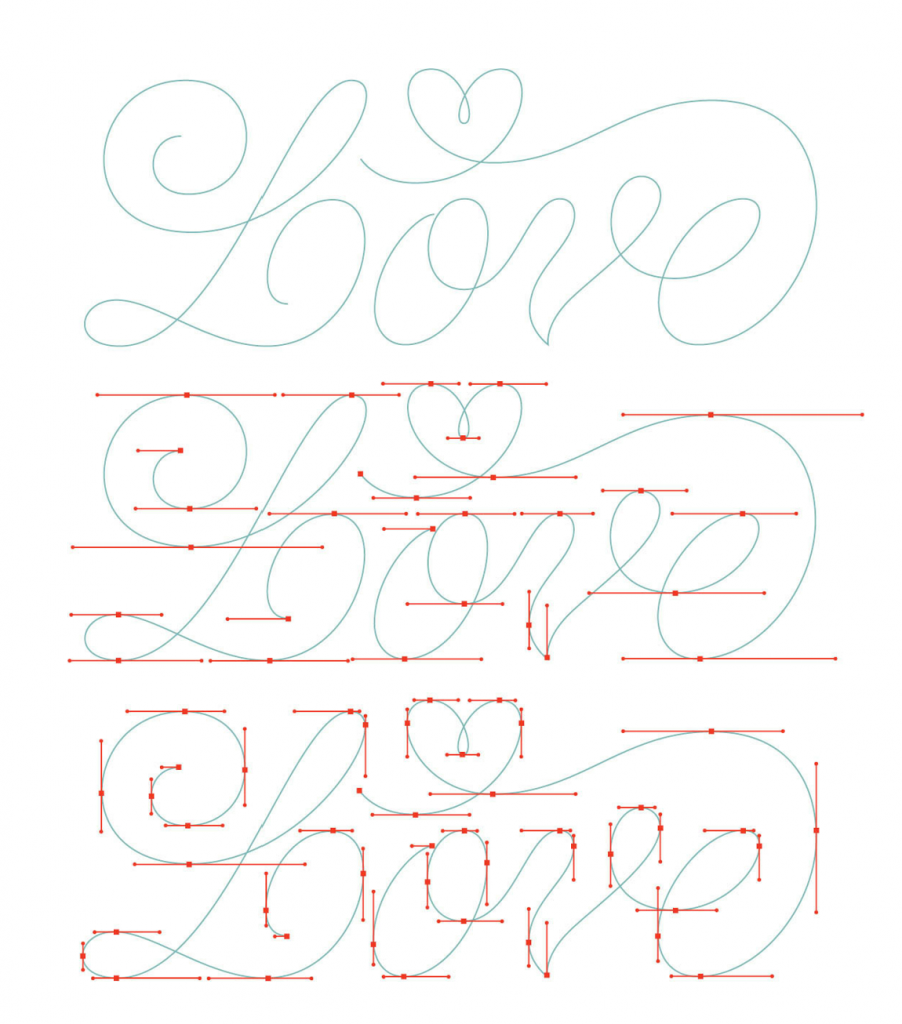 An example of how to trace letters using vector points in Illustrator