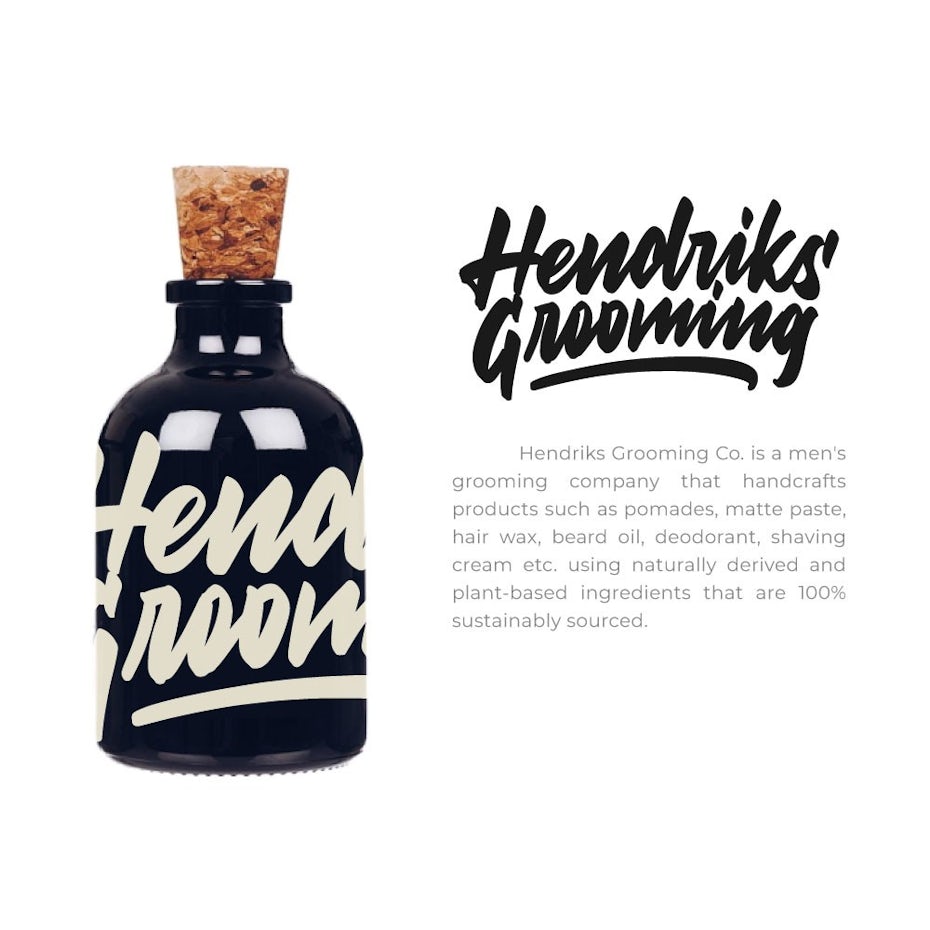 Typographic lettering for a product label