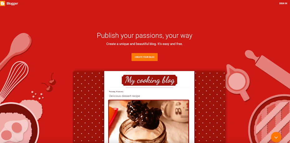 Blogger homepage