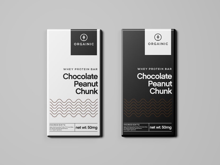 schwarz-weiße Schokoladenverpackungen