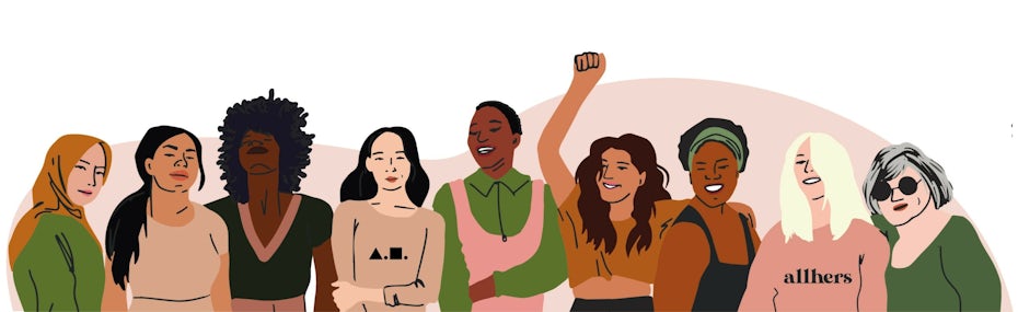 Illustration of a diverse group of women