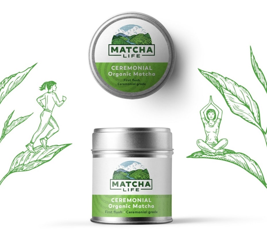 Packaging design for Organic Ceremonial Matcha Tea