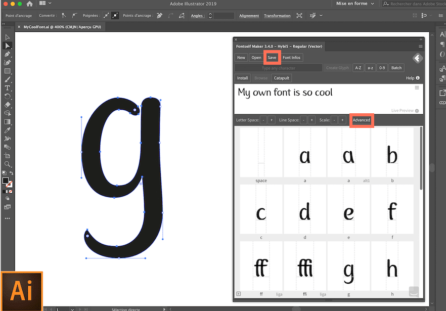 Screenshot of the Fontself Maker extension