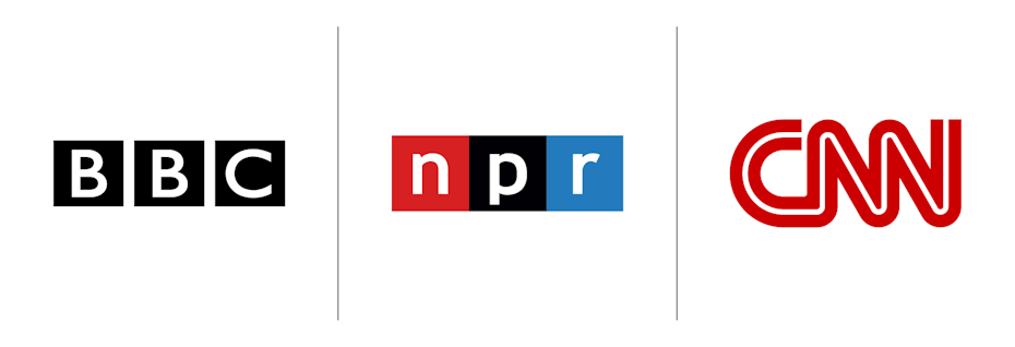 Logotipos de BBC, NPR y CNN