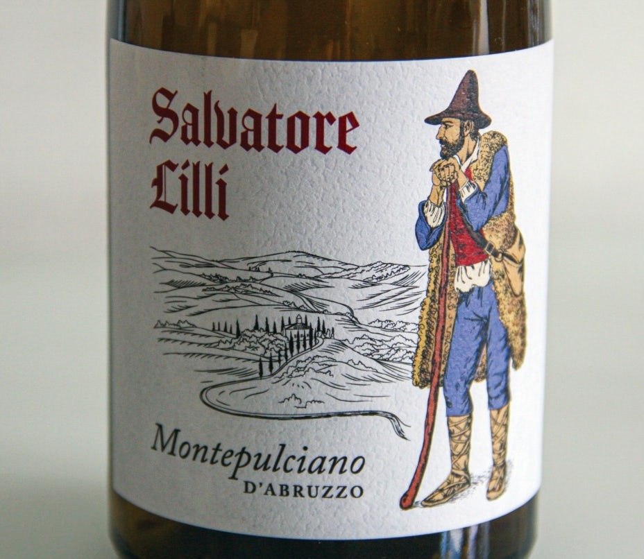 Illustrative label design for wine brand