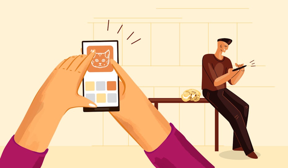 users playing on phones for app design ideas