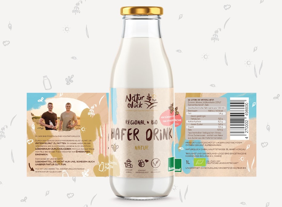 Label design for oat drink