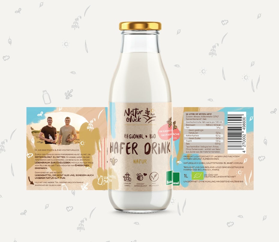 Label design for oat drink