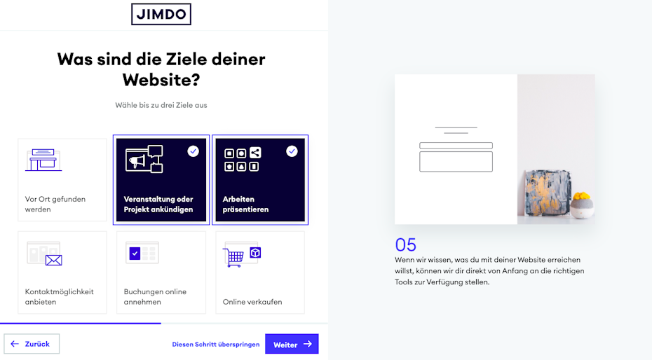 screenshot jomdi: welche ziele hat die website