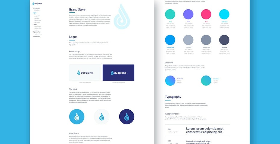 Example brand guide design