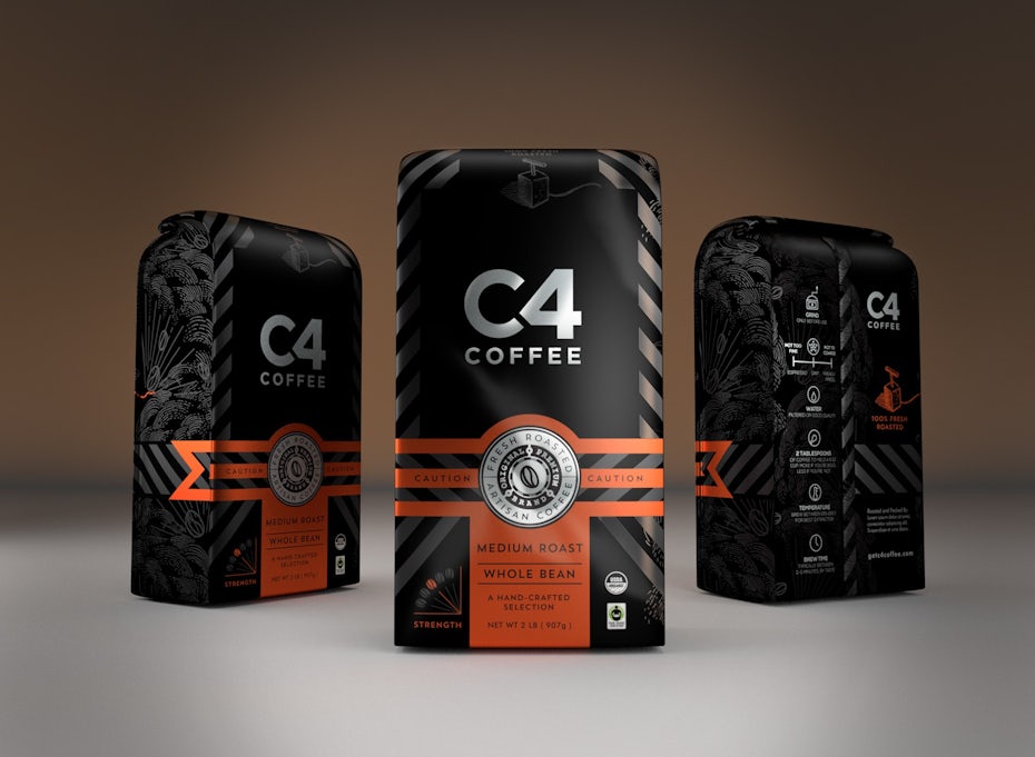 C4 coffee bag packaging