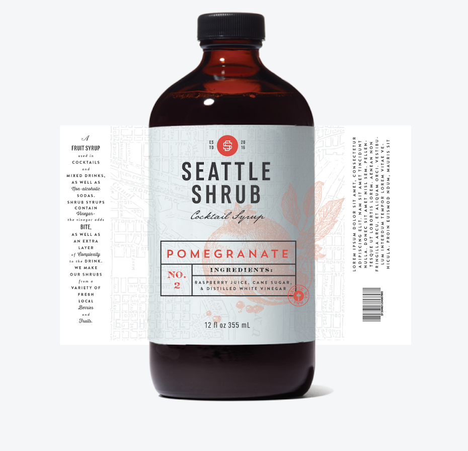 Label design for a cocktail syrup