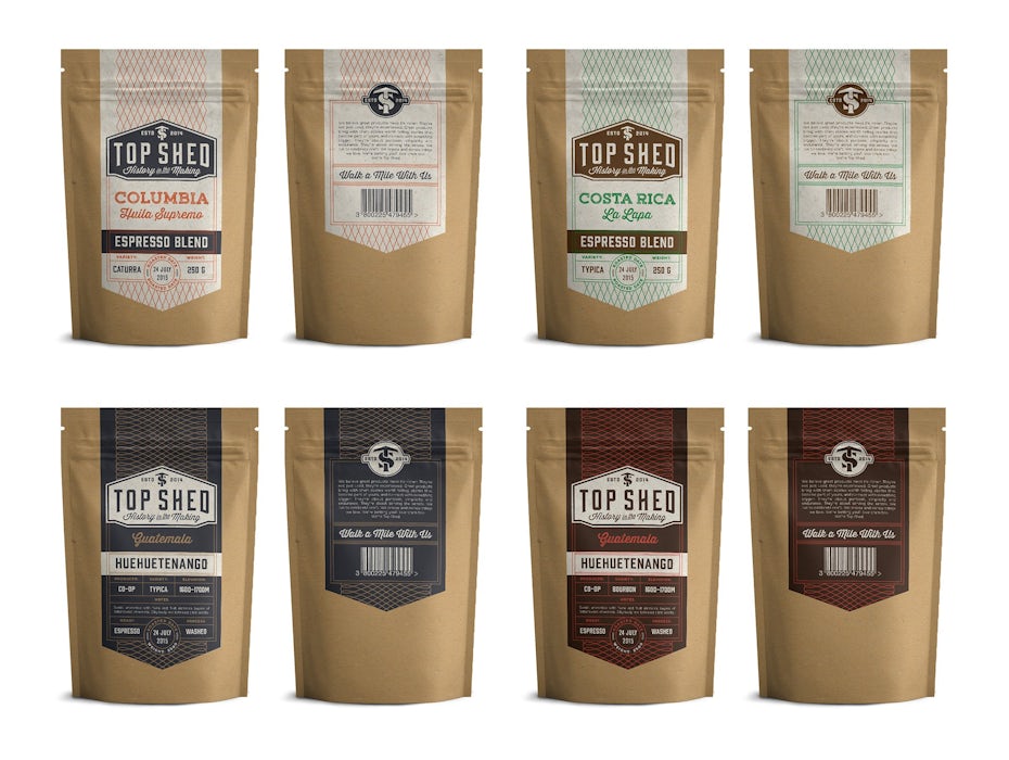 top shed coffee label design