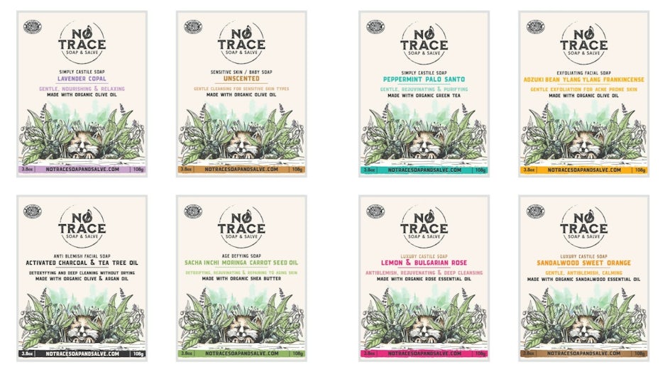 A logo and label design for a soap product