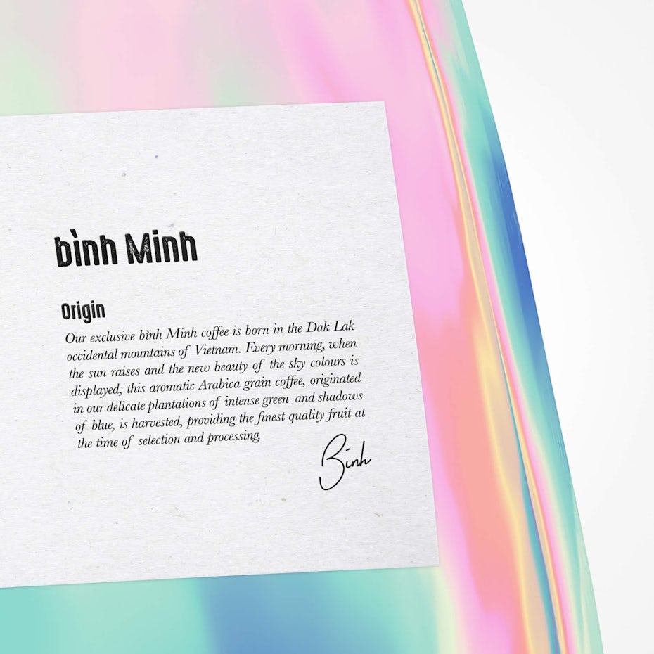 binh minh coffee packaging design