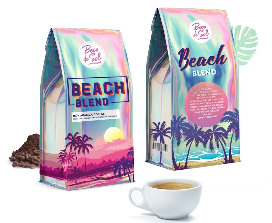 beso de sol coffee packaging design