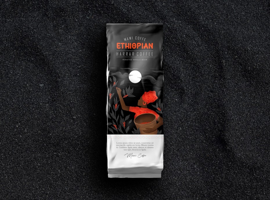 Design de packaging de café éthiopien