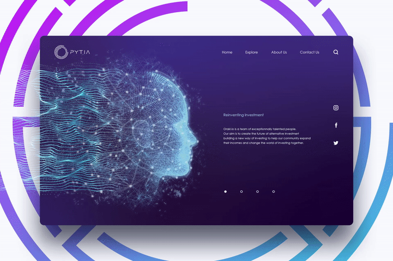 ein futuristisches Website-Design für eine digitale Marke
