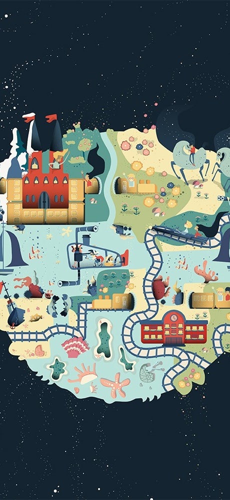 Fantasy surreal illustrated poster design