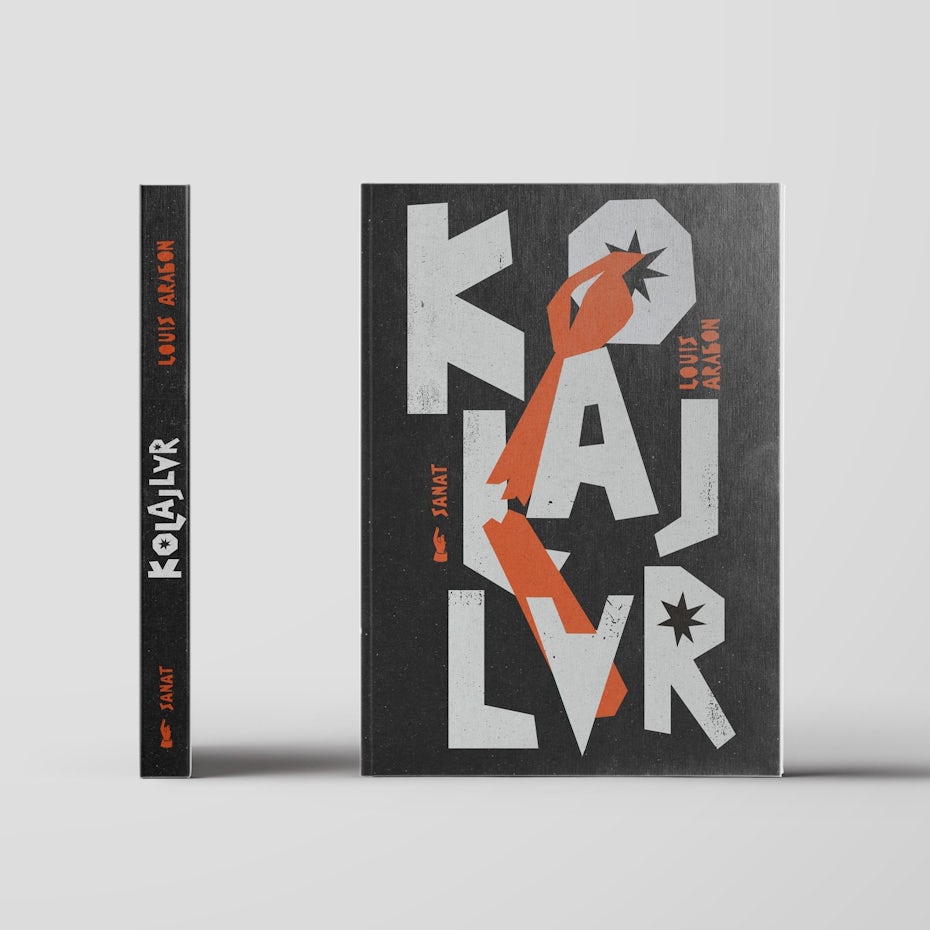 Diseño de portada de libro con letras creativas a mano.