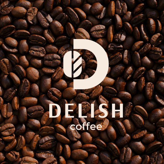 example for logo trends: D-shaped coffee logo in different variations