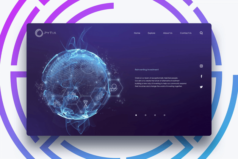 Animated tech web page design