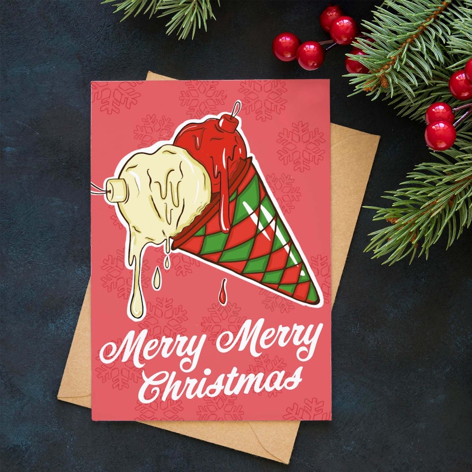 Retro Christmas Card design