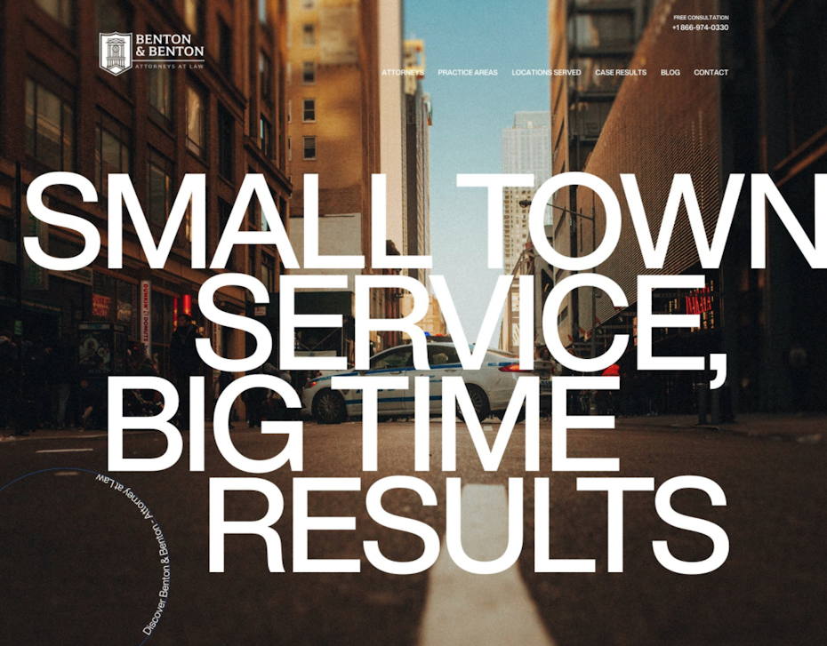 Web design trends: typography focused hero image for web design
