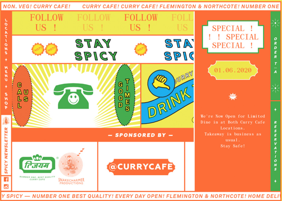 Web design trends: 90s retro web design for restaurant