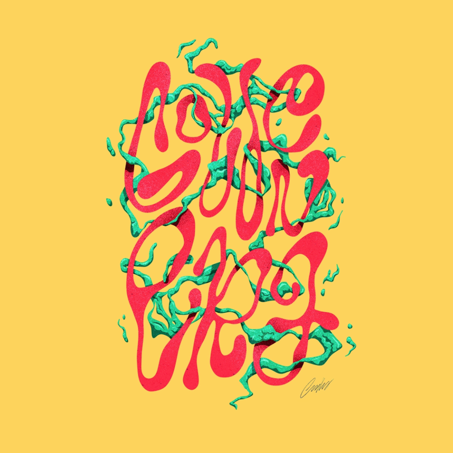 Lettering design with experimental typography