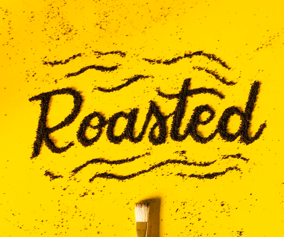 Lettering design made with physical objects and textures