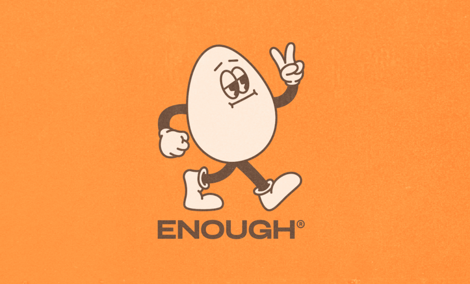 anthropomorphic egg giving the peace sign
