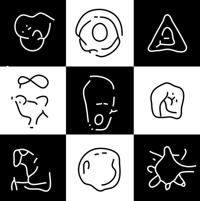 Tendencias en diseño de logotipo - colección de logotipos abstractos de dibujo lineal