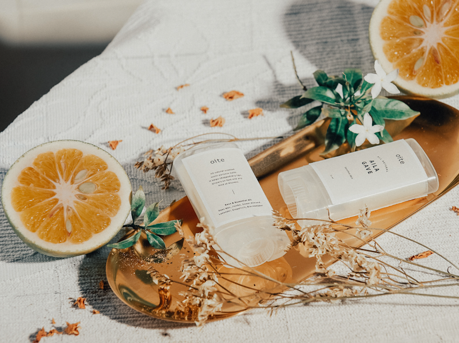 translucent and white packaging