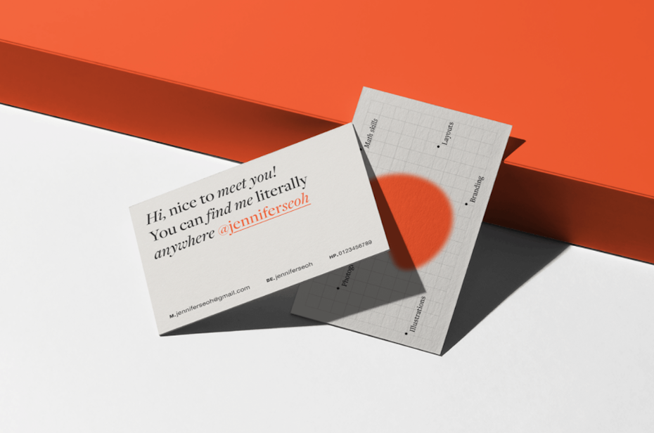 Business card design trends 2022 example