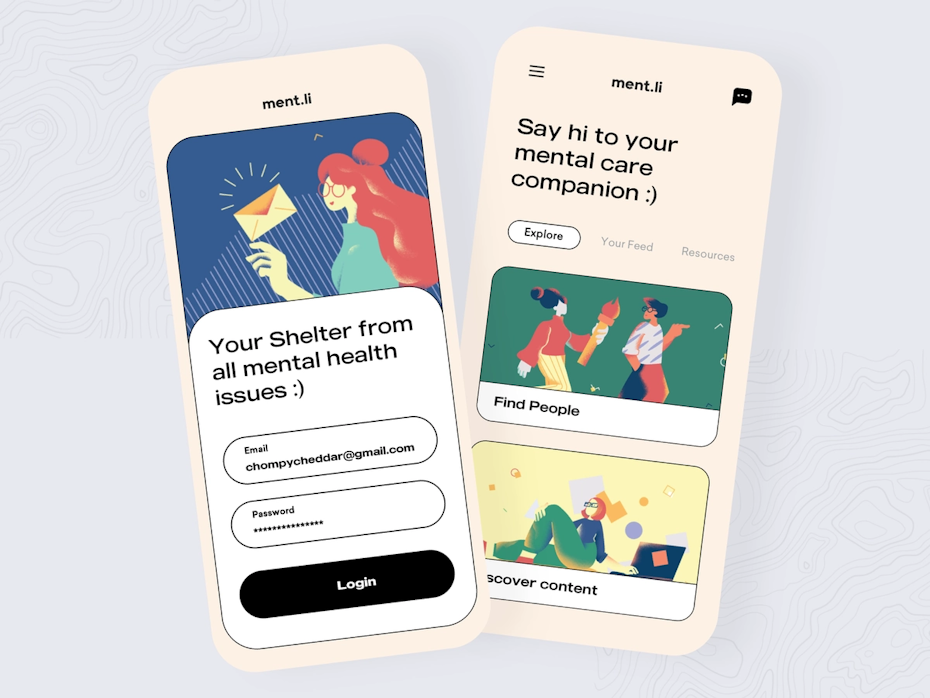 app design featuring borders