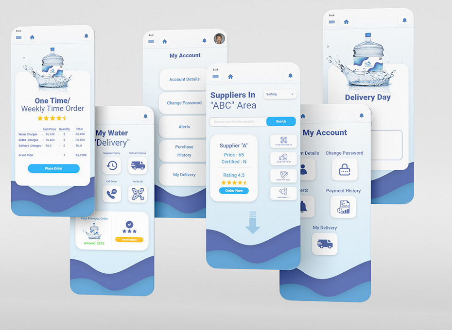 Water supplier app design